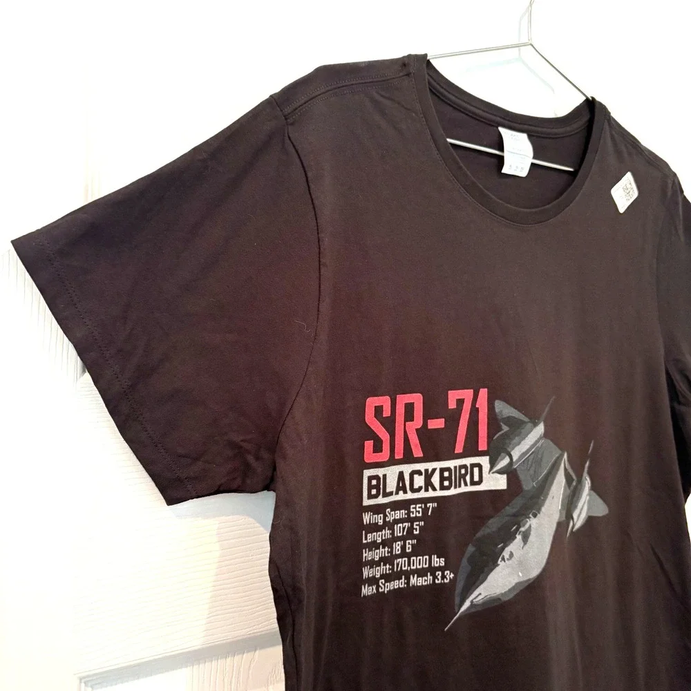 NWT!! SR-71 Blackbird Airplane Graphic T-Shirt‎ Women's XL Port & Company Tee